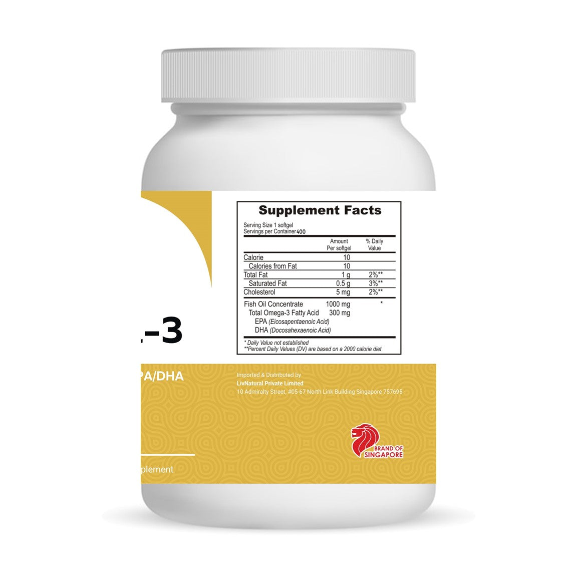 Omega-3 Premium Fish Oil 1000mg (60s/400s)